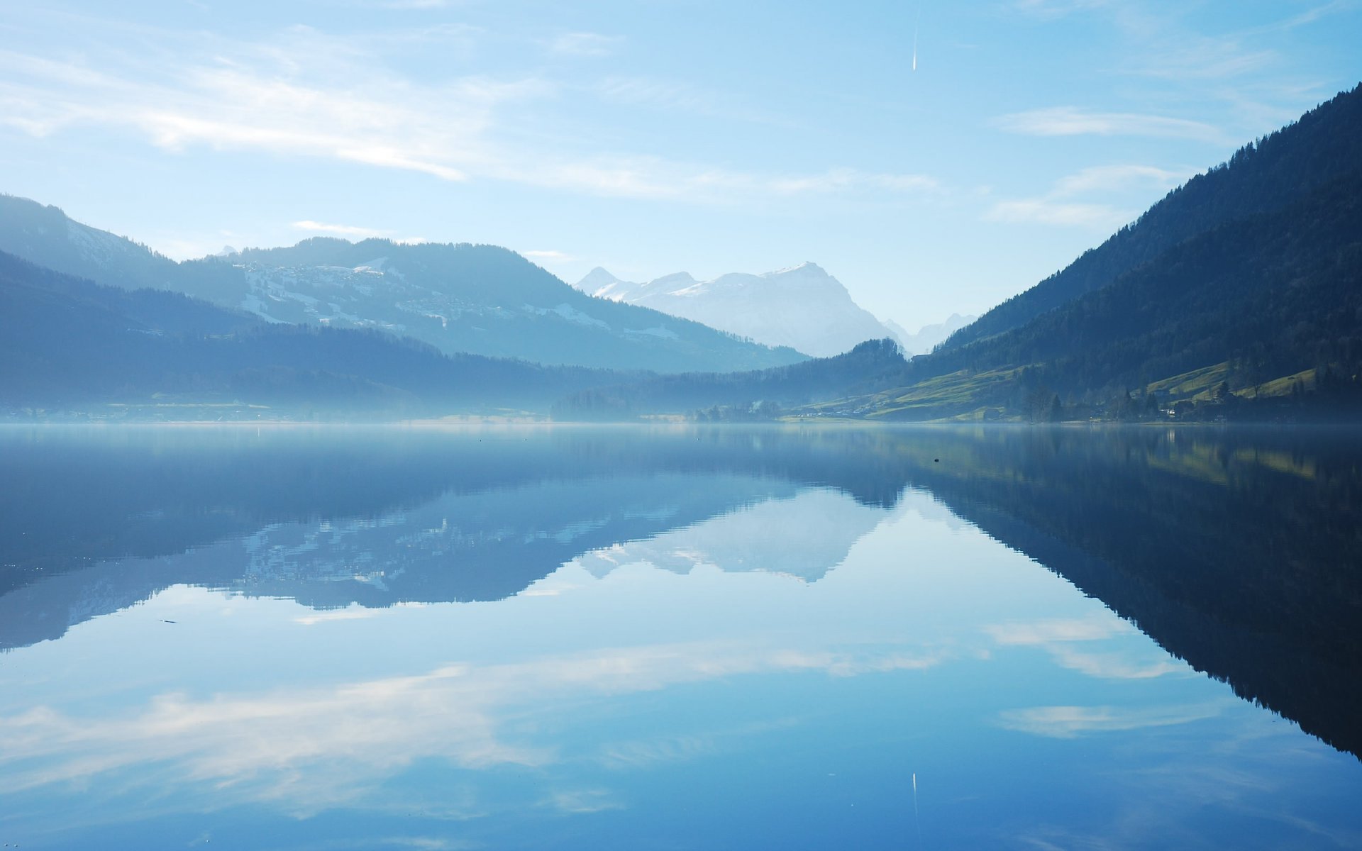 paysage rivière montagnes ciel vue beauté