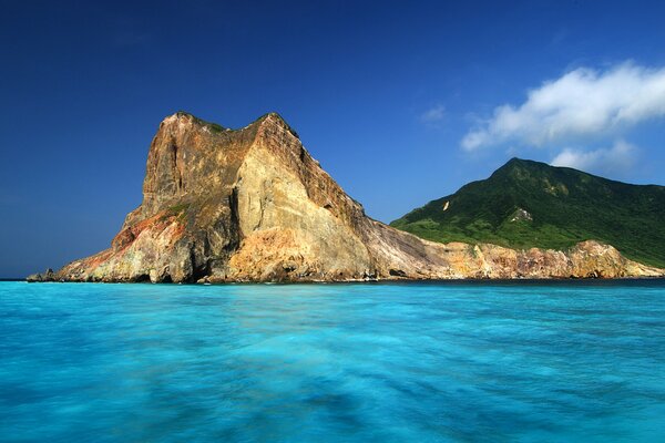 Mountain rocks on the seashore