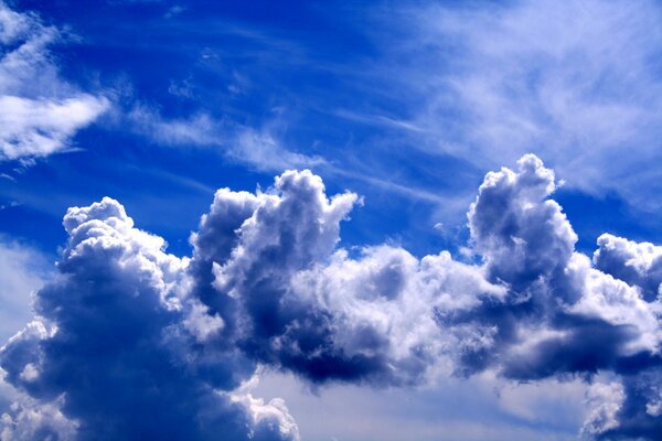 Air clouds of all shades of blue and light blue