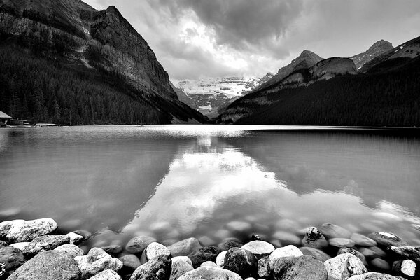 A settlement in the mountains hidden from the whole world behind the lake