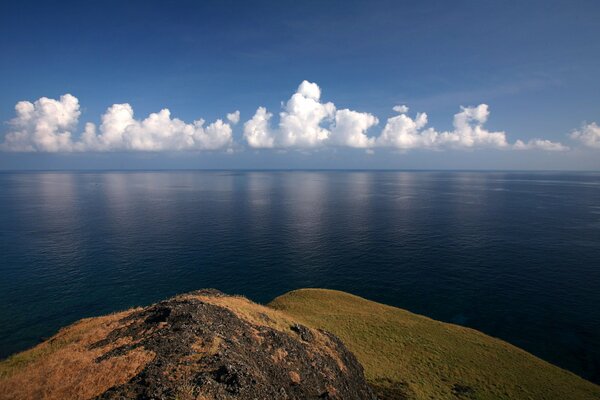 Taiwan Sea under blue skies