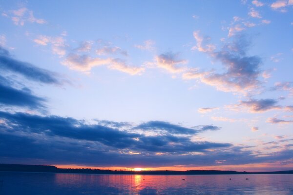 Beautiful landscape of the reflection of the solar track in the water