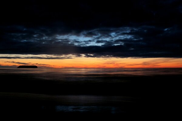 Evening seascape and clouds