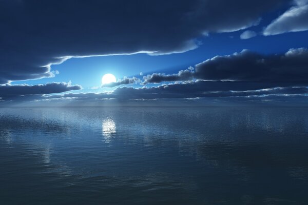 Seascape on a sunny evening