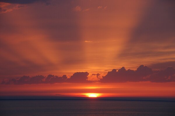 Water surface and sunset