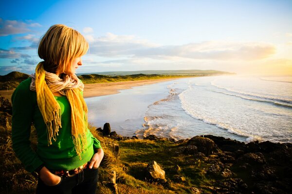 Fille look beauté est un paysage