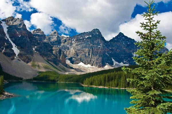 Blue Lake in the mountains