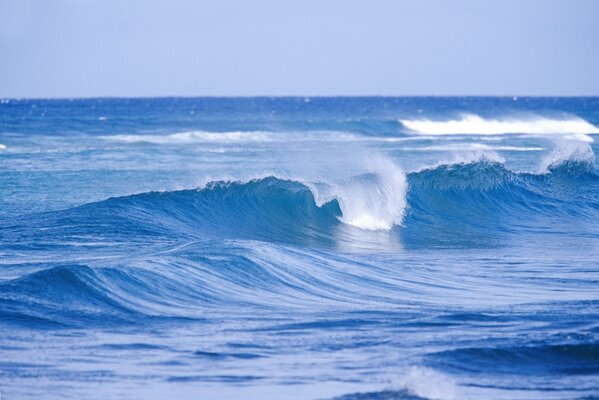 Große Wellen im blauen Meer
