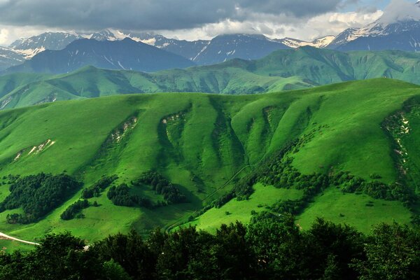 Magnificent view of the mountains. South Ossetia