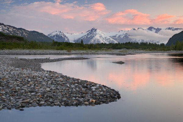 Landscape at sunset in Alaska