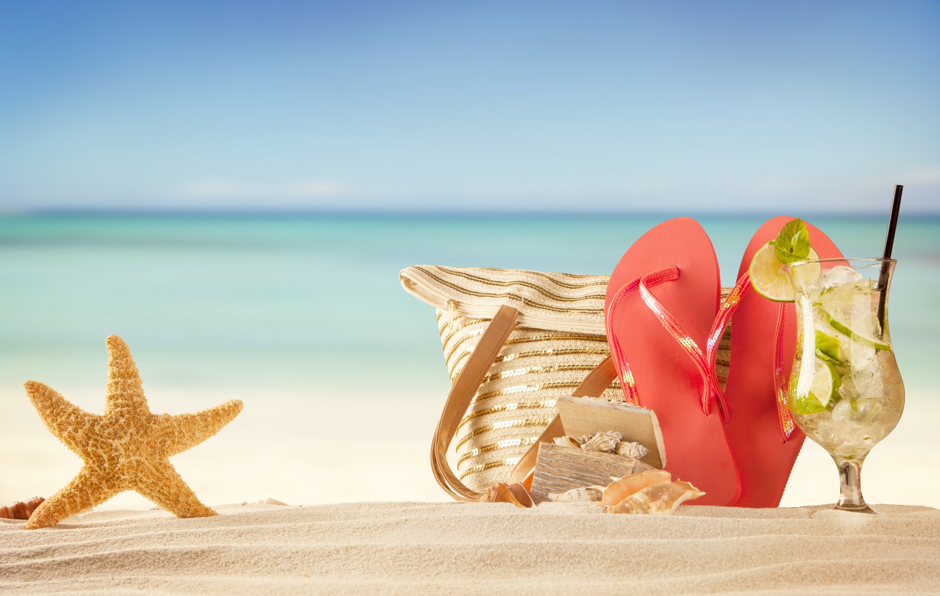 lato wakacje plaża akcesoria morze słońce gwiazdy wakacje lato