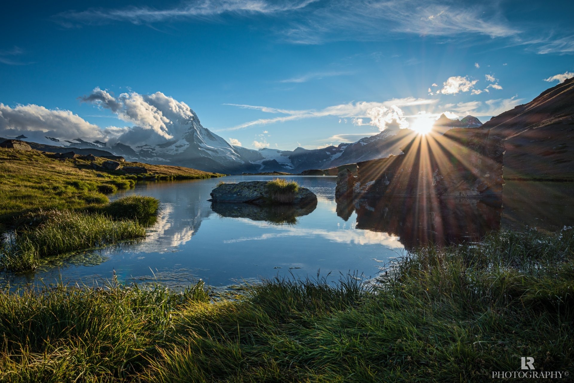 mountain lake reflection nature forest landscape