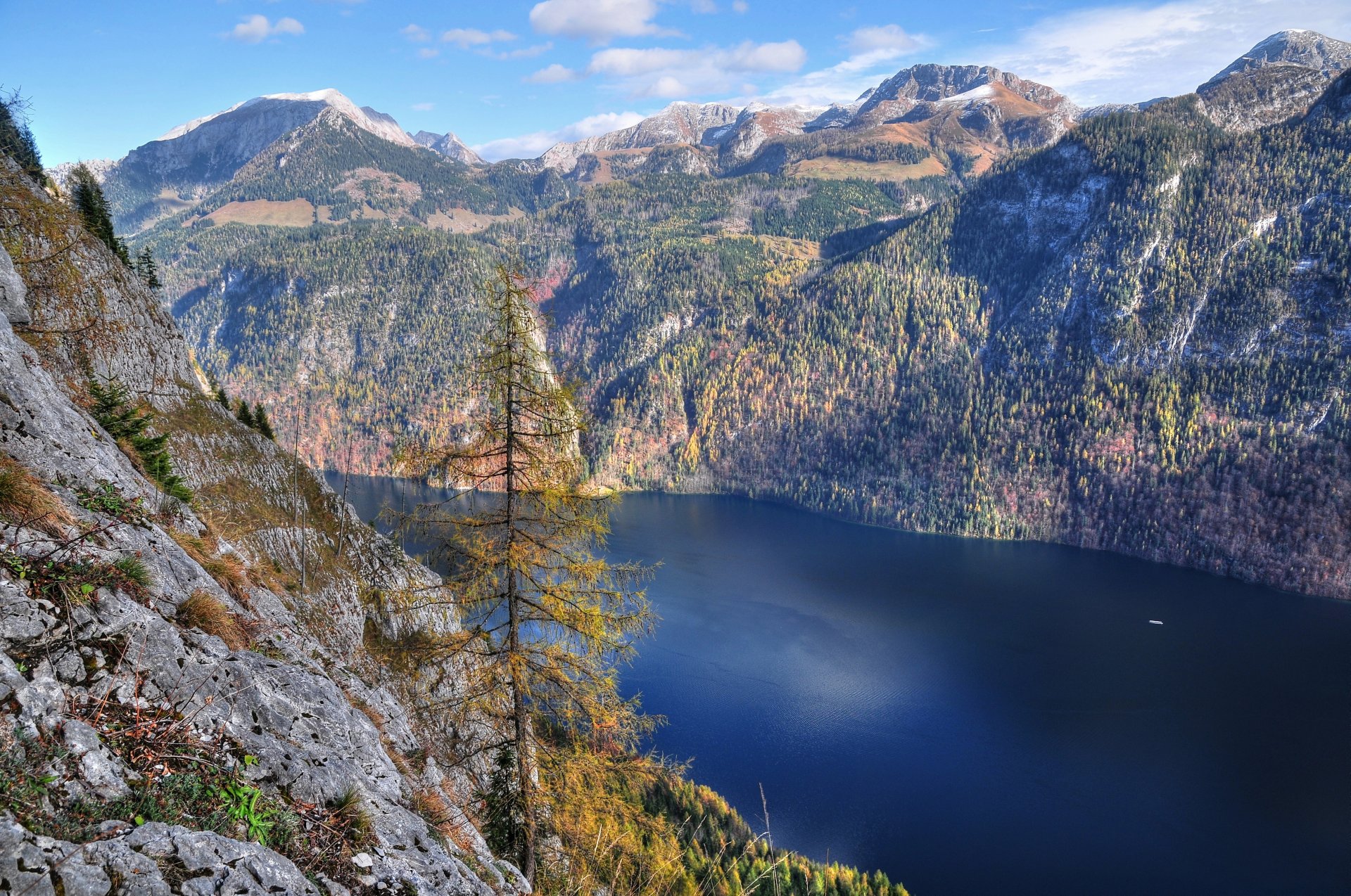 berge see baum hang landschaft fjord