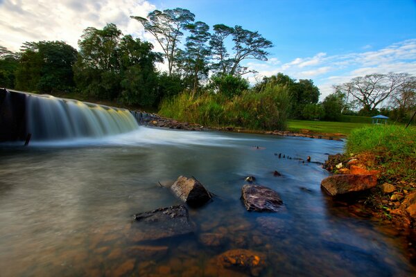 Sky park forest and river