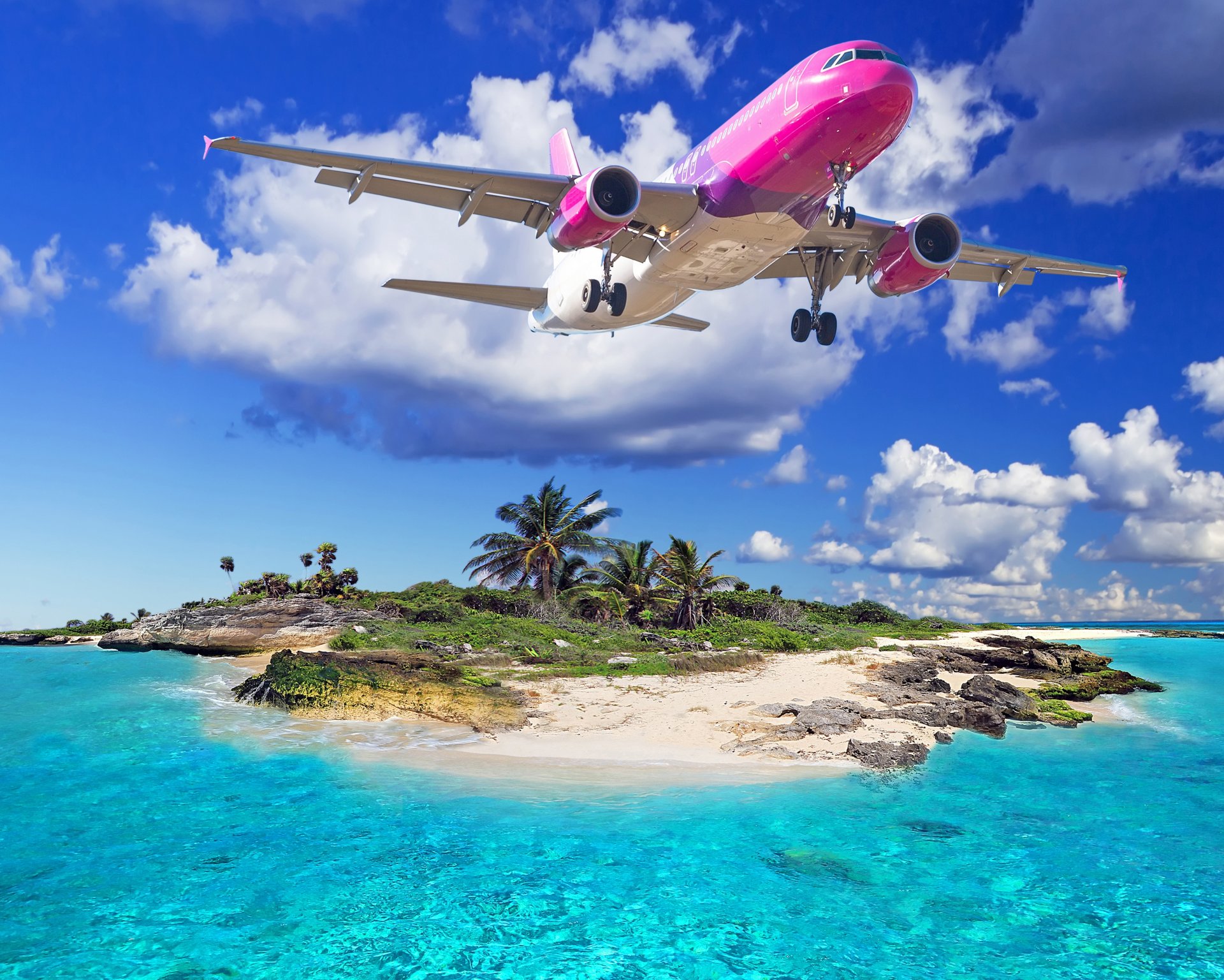 aereo che sorvola l isola tropici spiaggia mare sorvola l isola