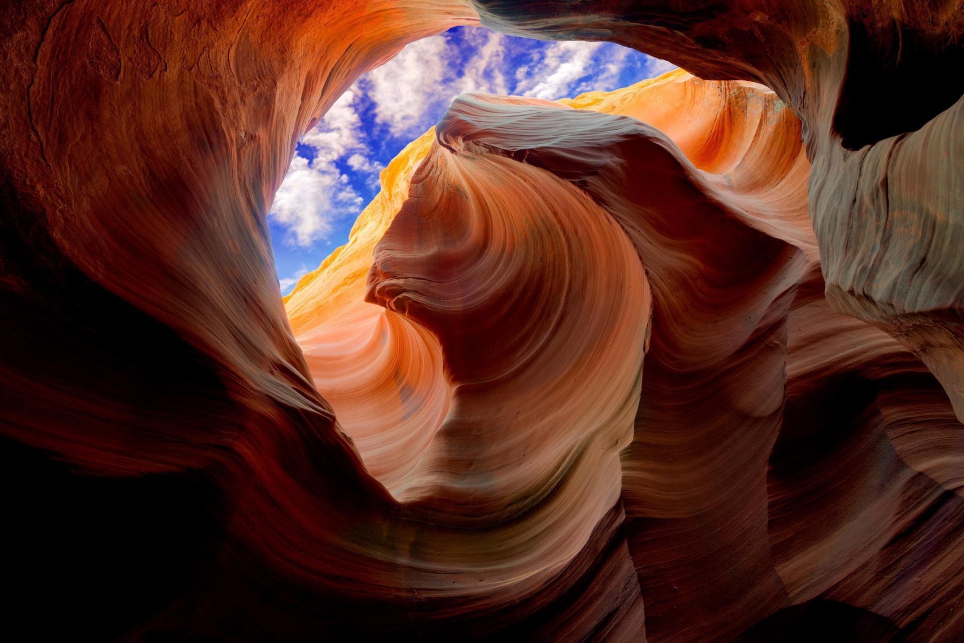 cave canyon rock views sky