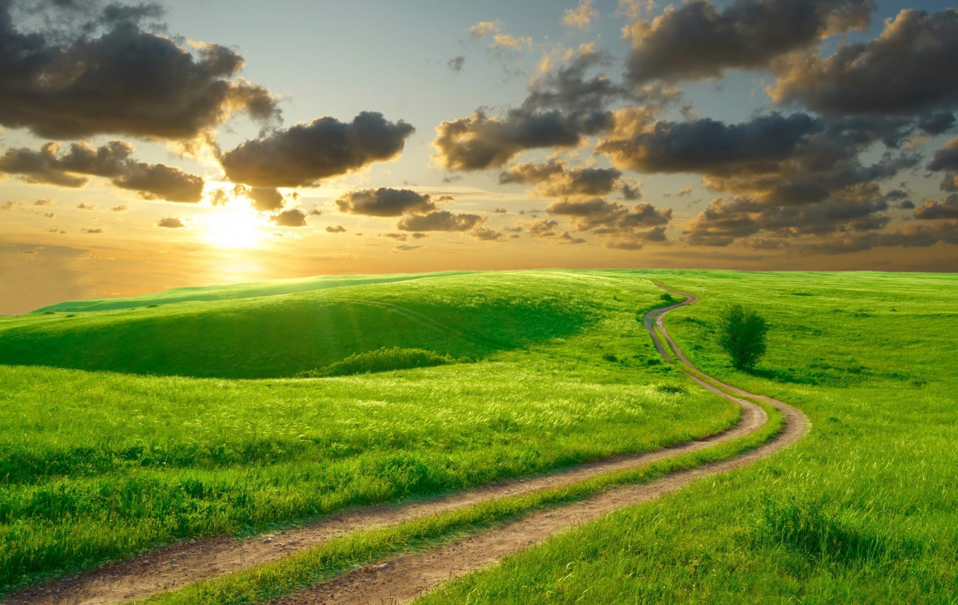 natur straße sommer himmel morgen sonne wolken schön hügel landschaft