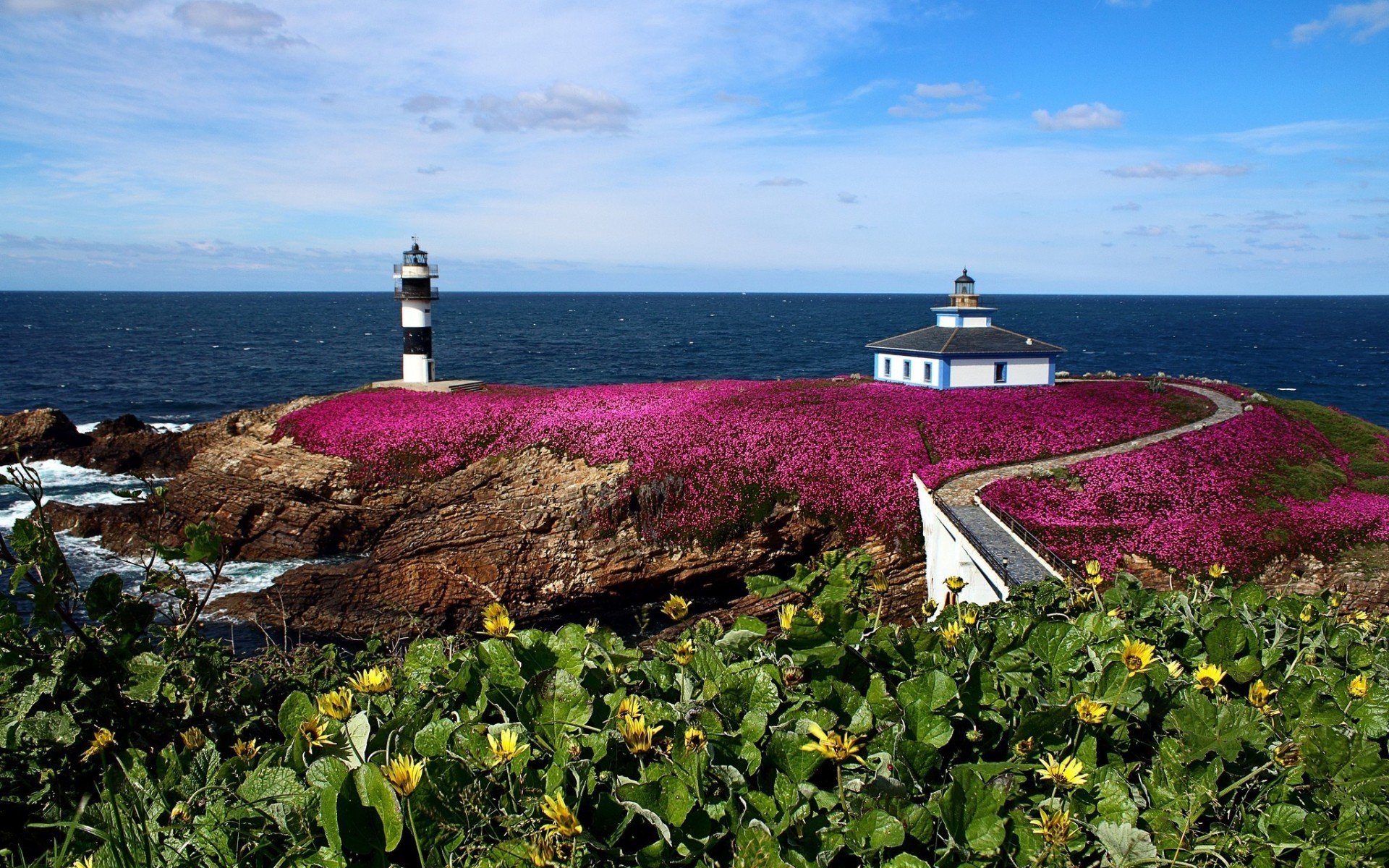 paysage nature phare europe espagne galice panca île photo