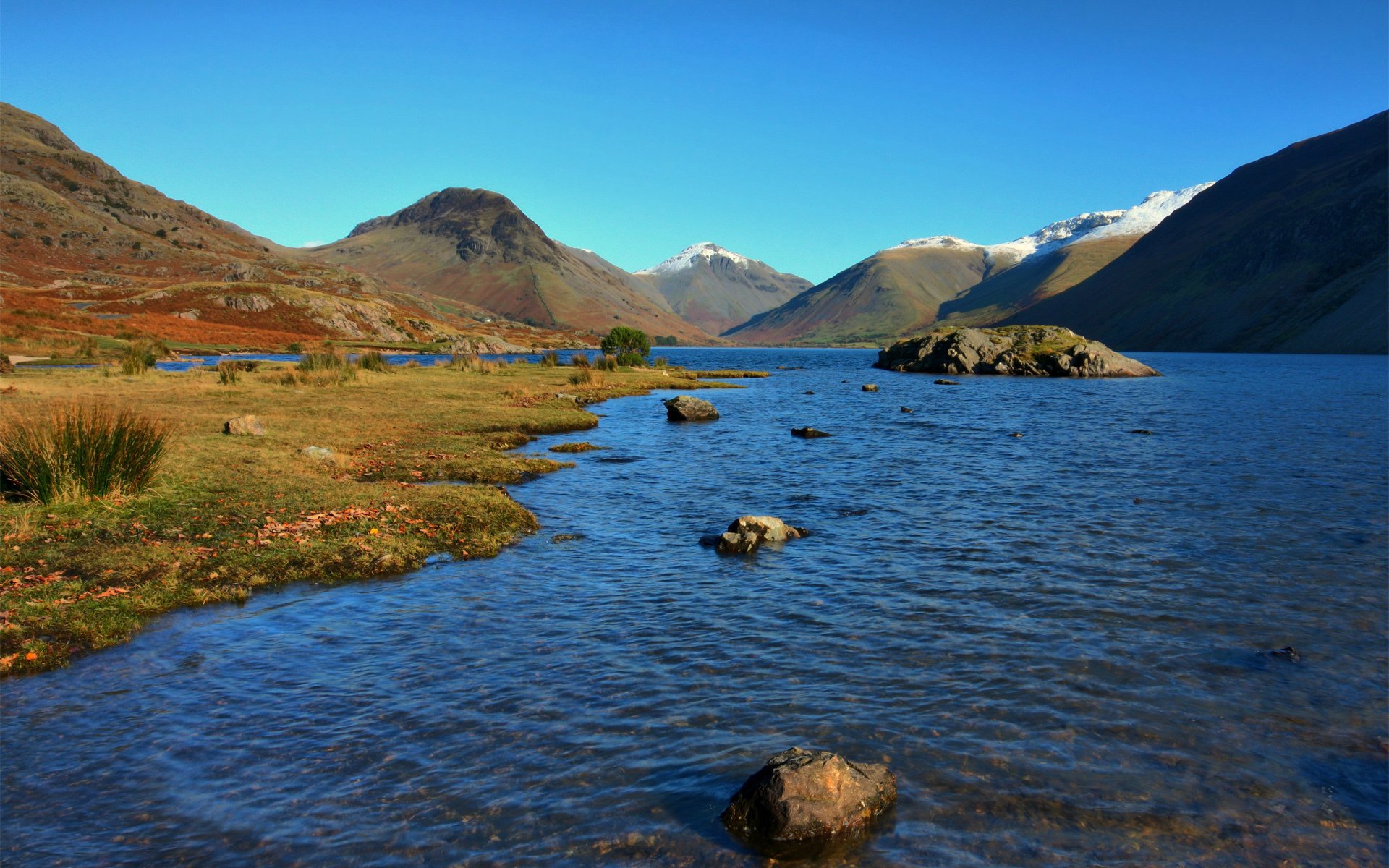 mountain hills stones water river stranded