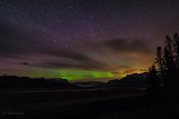 Unusual aurora in the photo