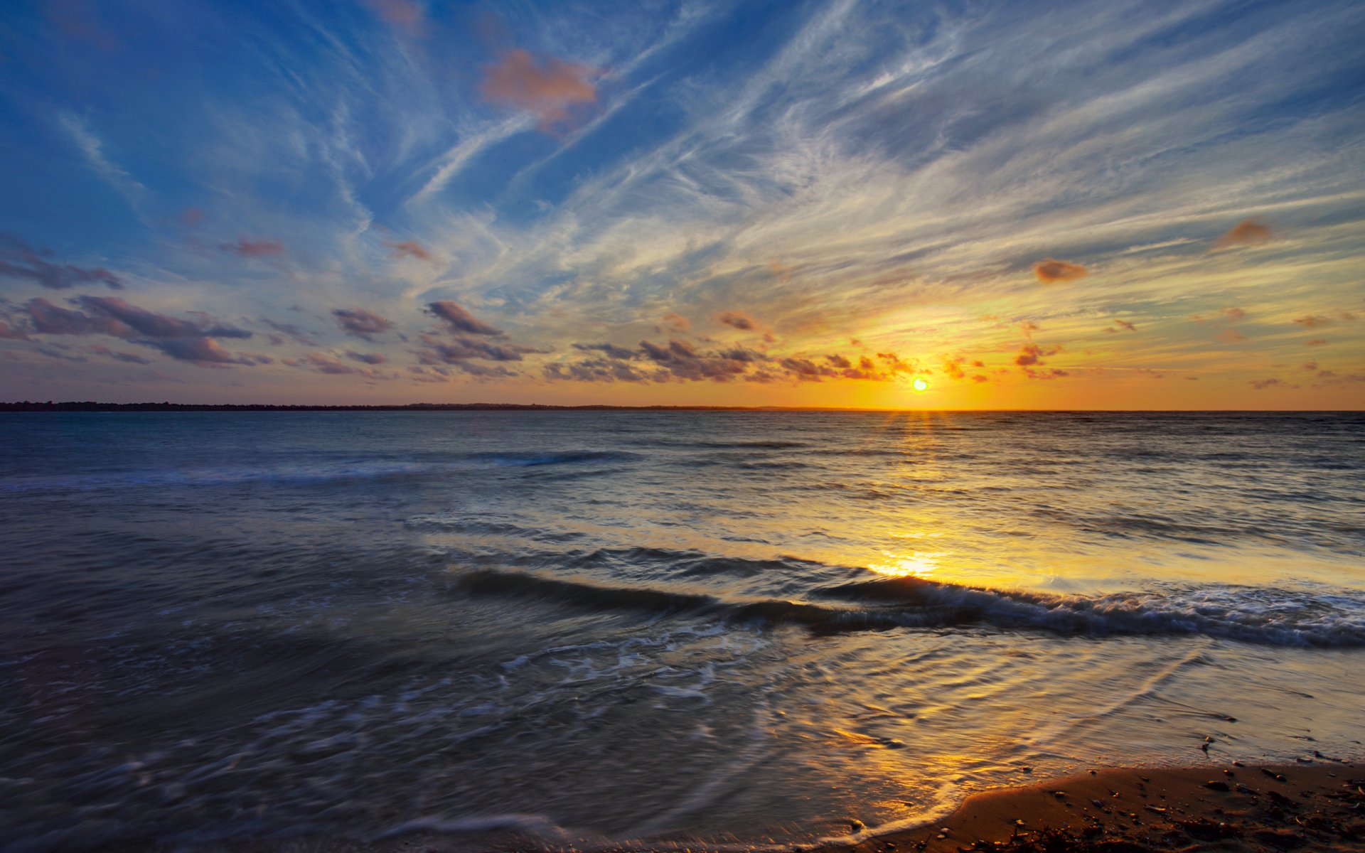 meer wolken brandung sand sonnenuntergang sonne abend