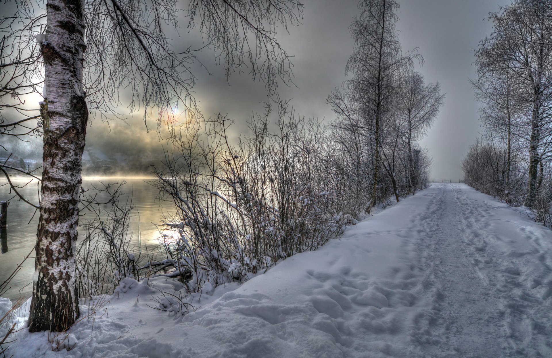 river winter snow