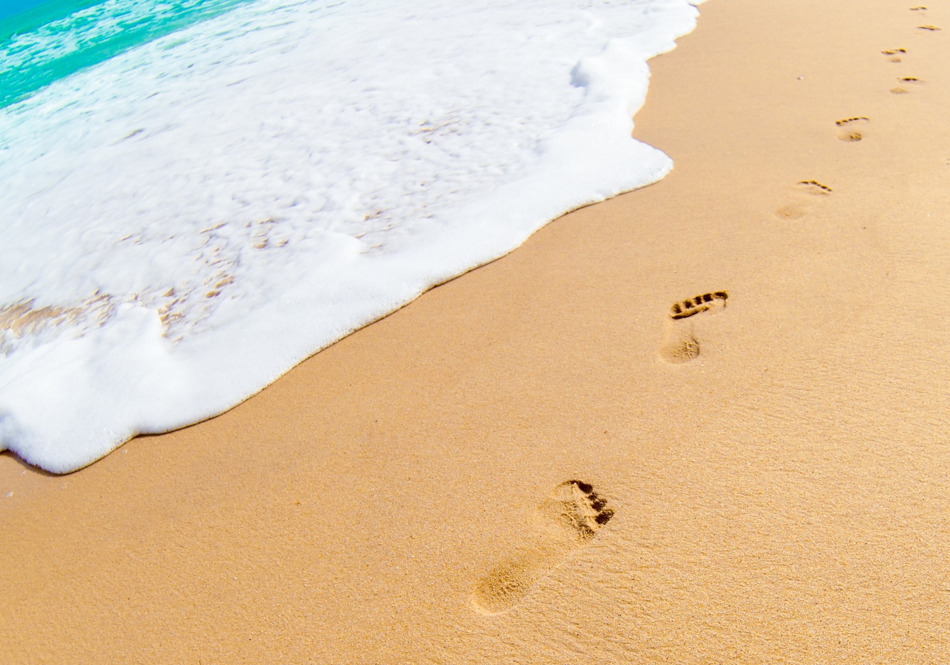 and beach sea footprints foam summer