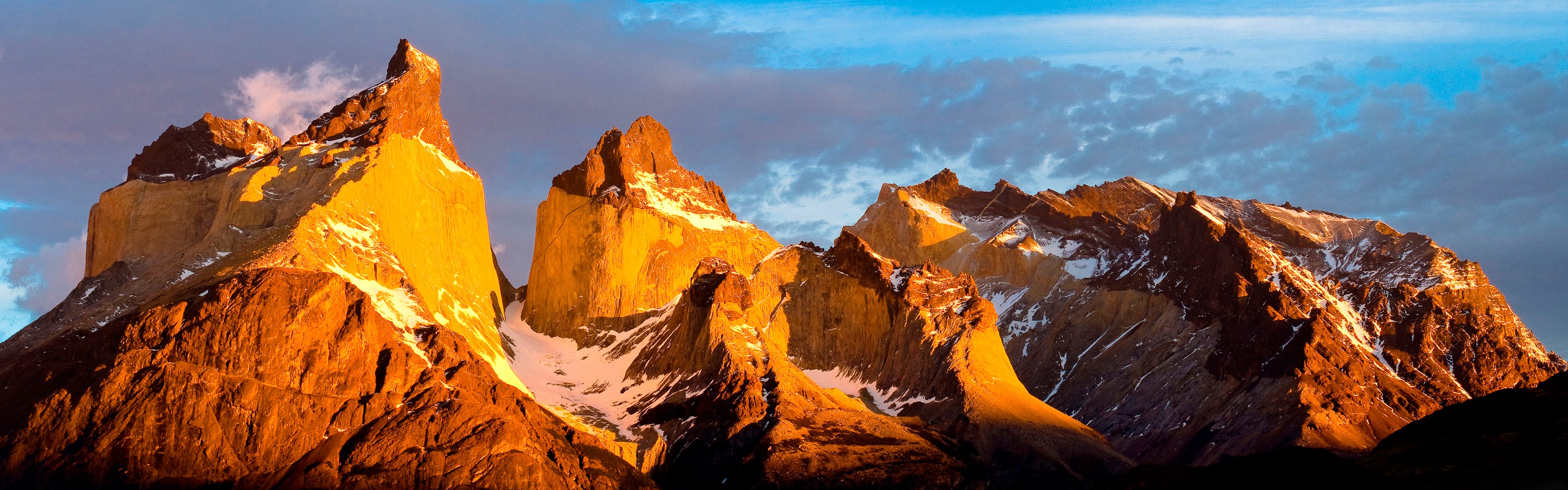 panorama chile cielo nubes puesta de sol montañas picos