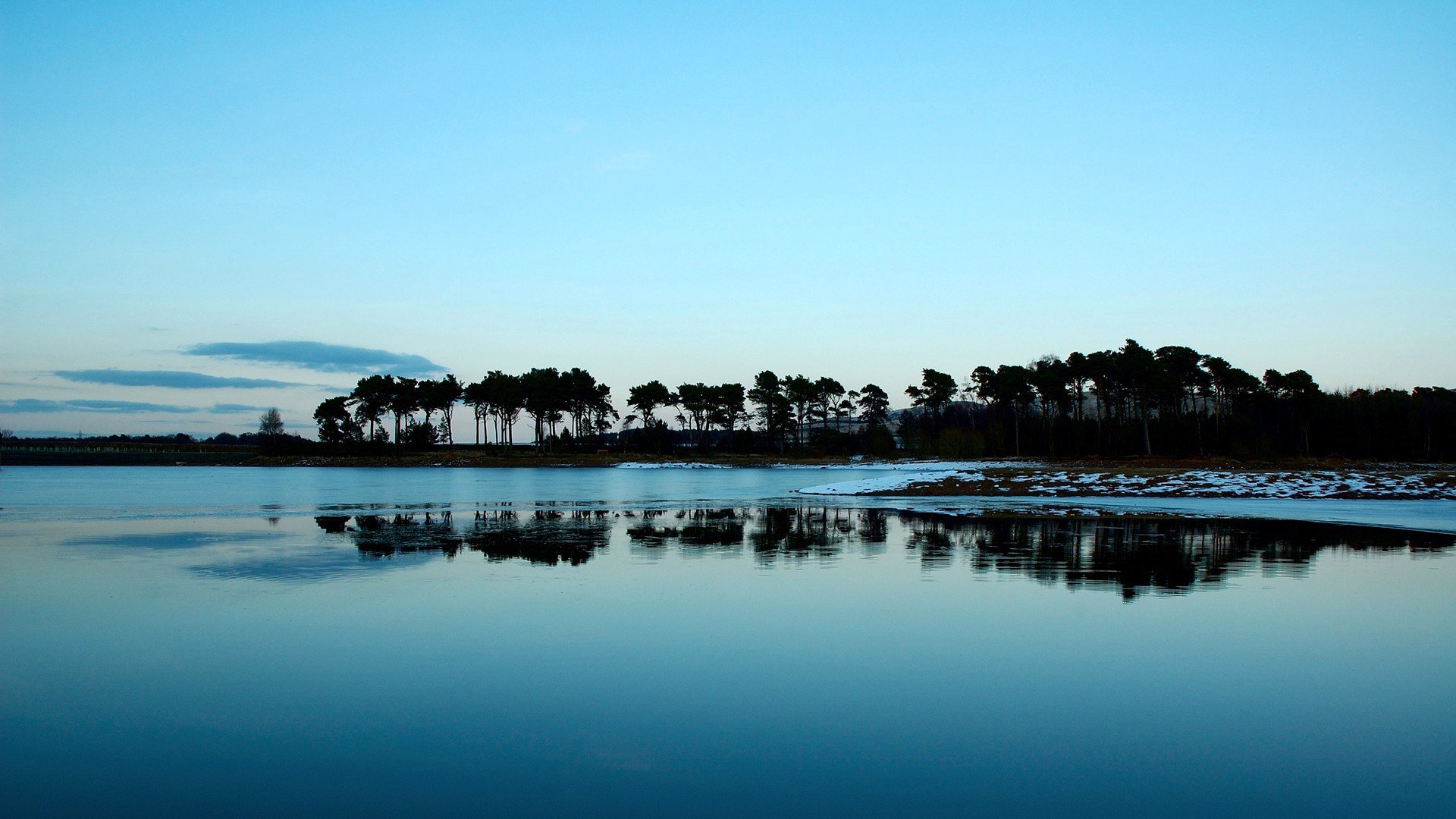 ky clouds river beach tree silence calm landscape wallpaper sea