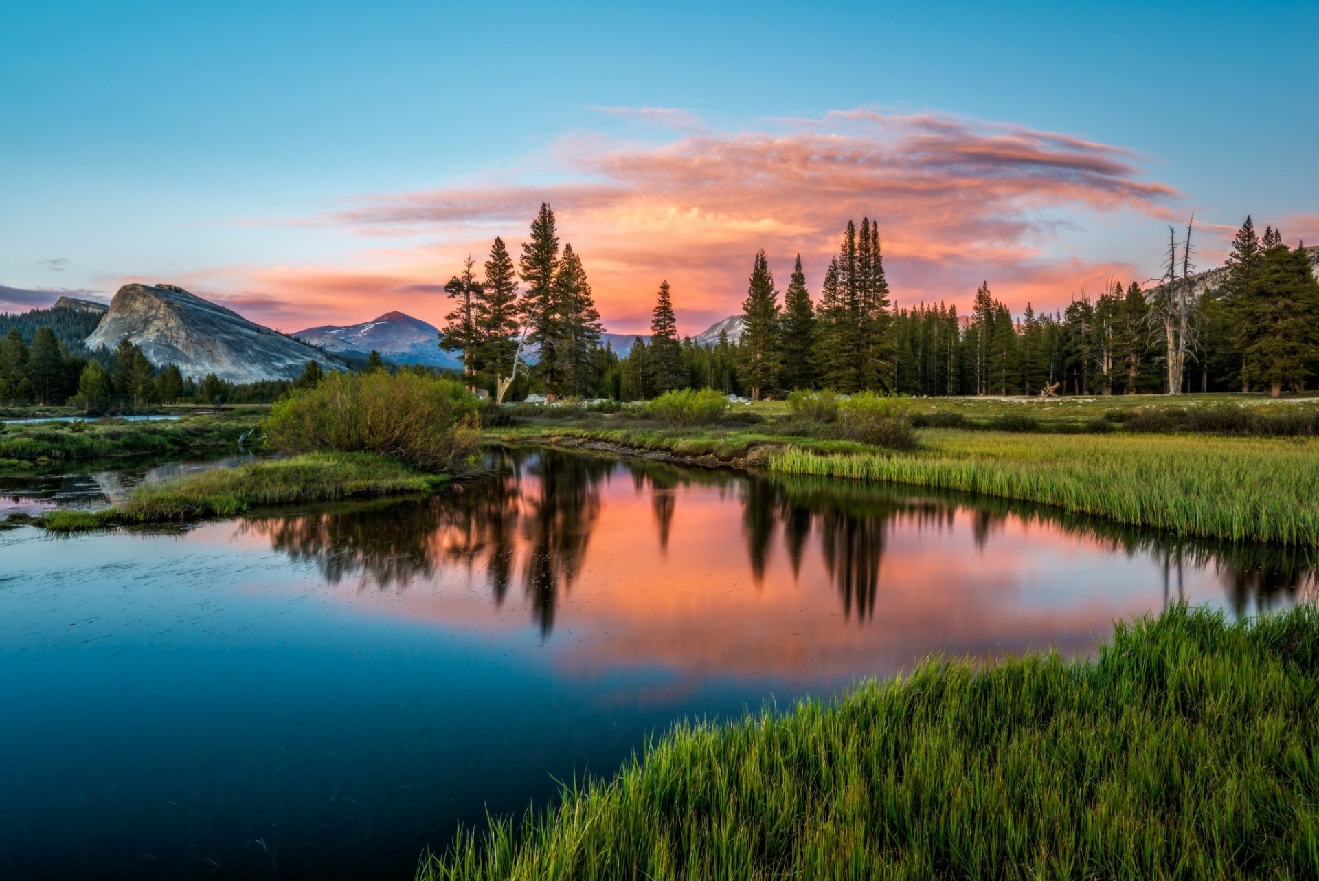 tramonto natura montagna lago foresta