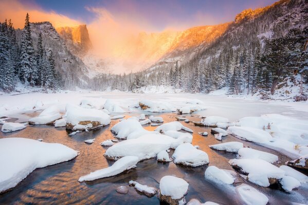 Rocky Mountain National Park in Colorado, USA. Winter landscape