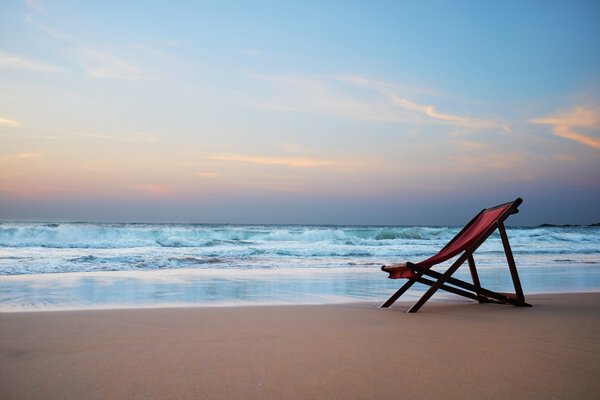 Lugar de descanso en la playa de arena