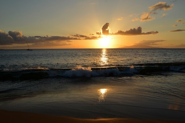 Himmel Meer und Sonnenuntergang Hawaii