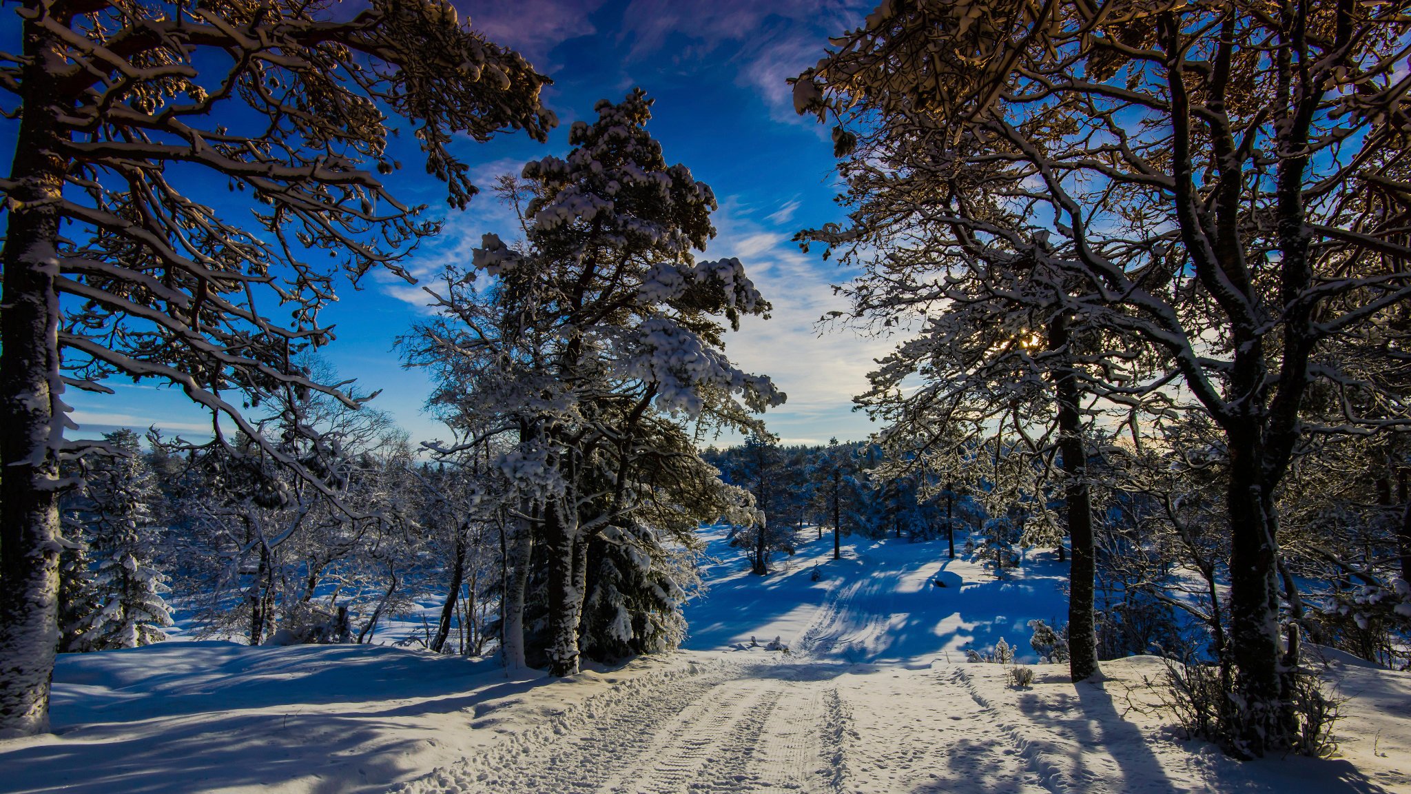 zimowy cud ziemi norwegia zima słońce