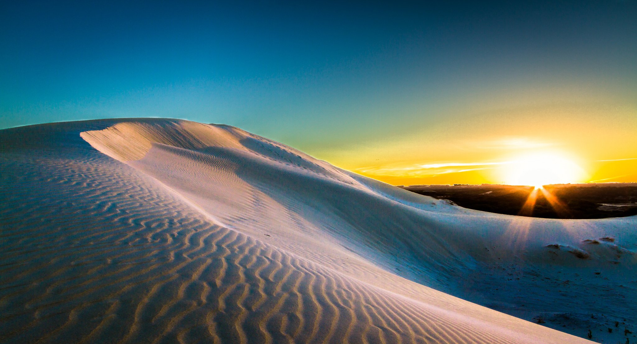 dunes sable soleil aube