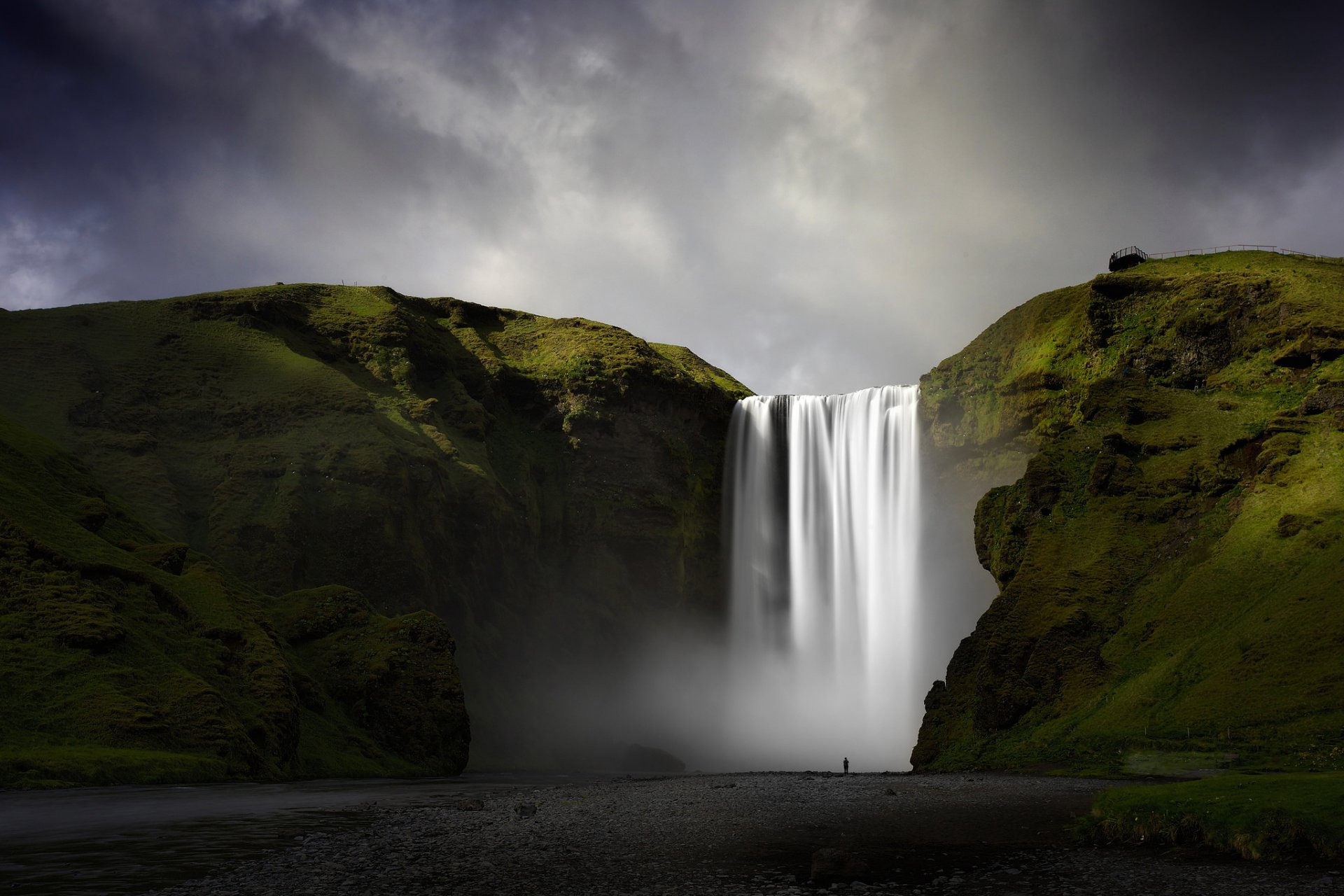 naturaleza islandia río skaugau cascada skogafoss