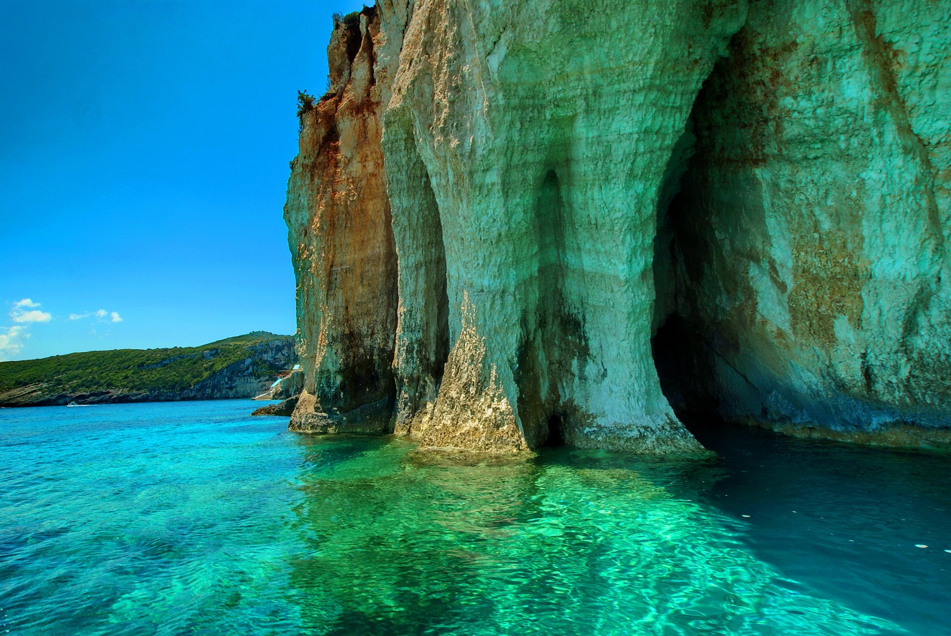 rock sky sea grotto landscape cape