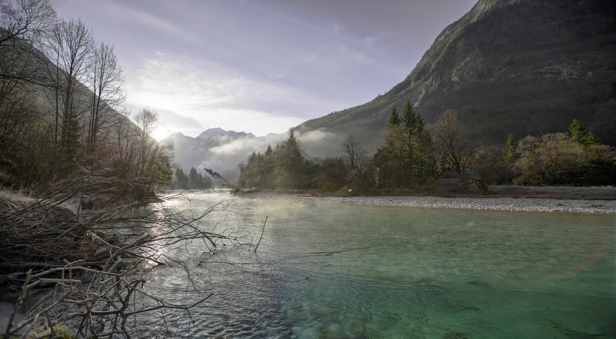 gloire du matin rivière socha tolmin slovénie