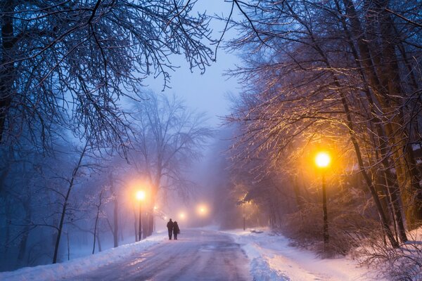 Together on the winter road home