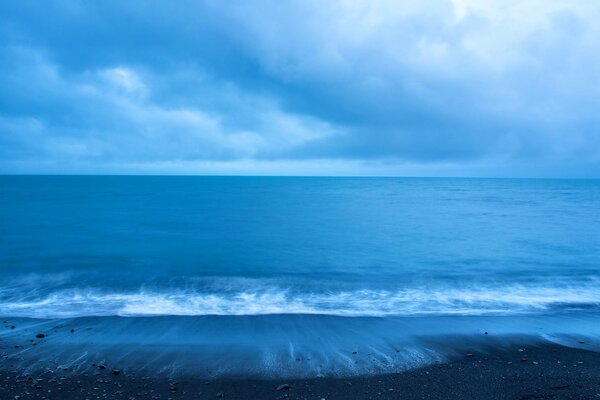 Landscape by the sea shore evening