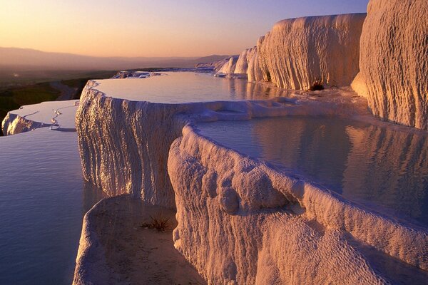 Cascade of salt mountain pools