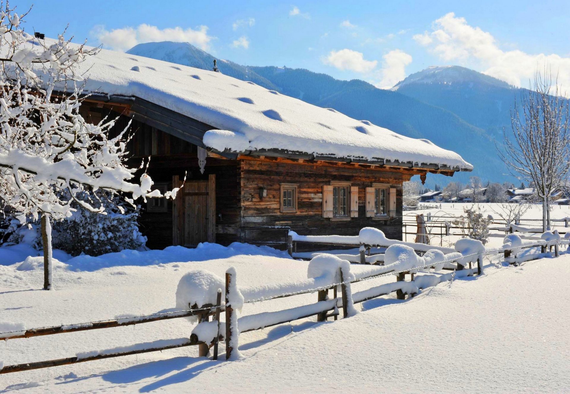 natura inverno neve cielo paesaggio inverno bianco fresco bello casa