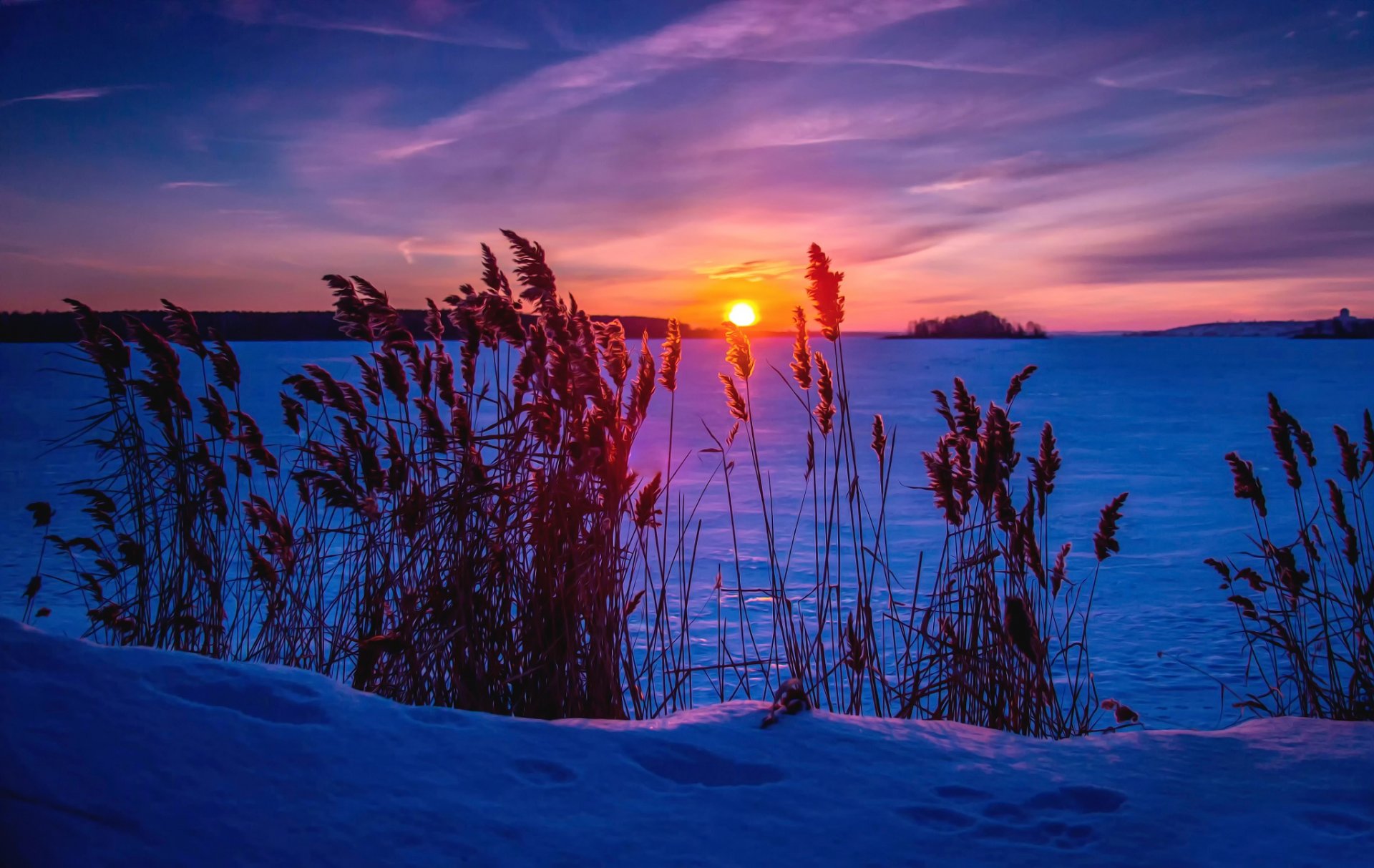 tramonto gelido inverno neve lavorazione