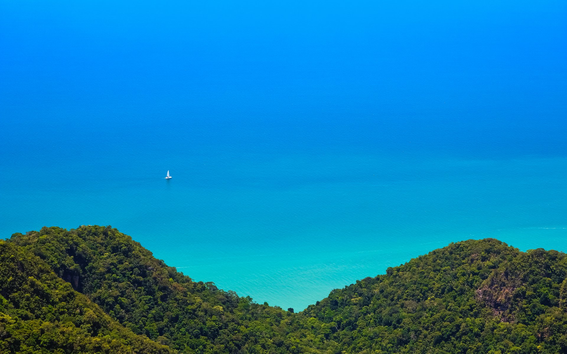 langkawi malesia foresta giungla montagna oceano vista natura paesaggio