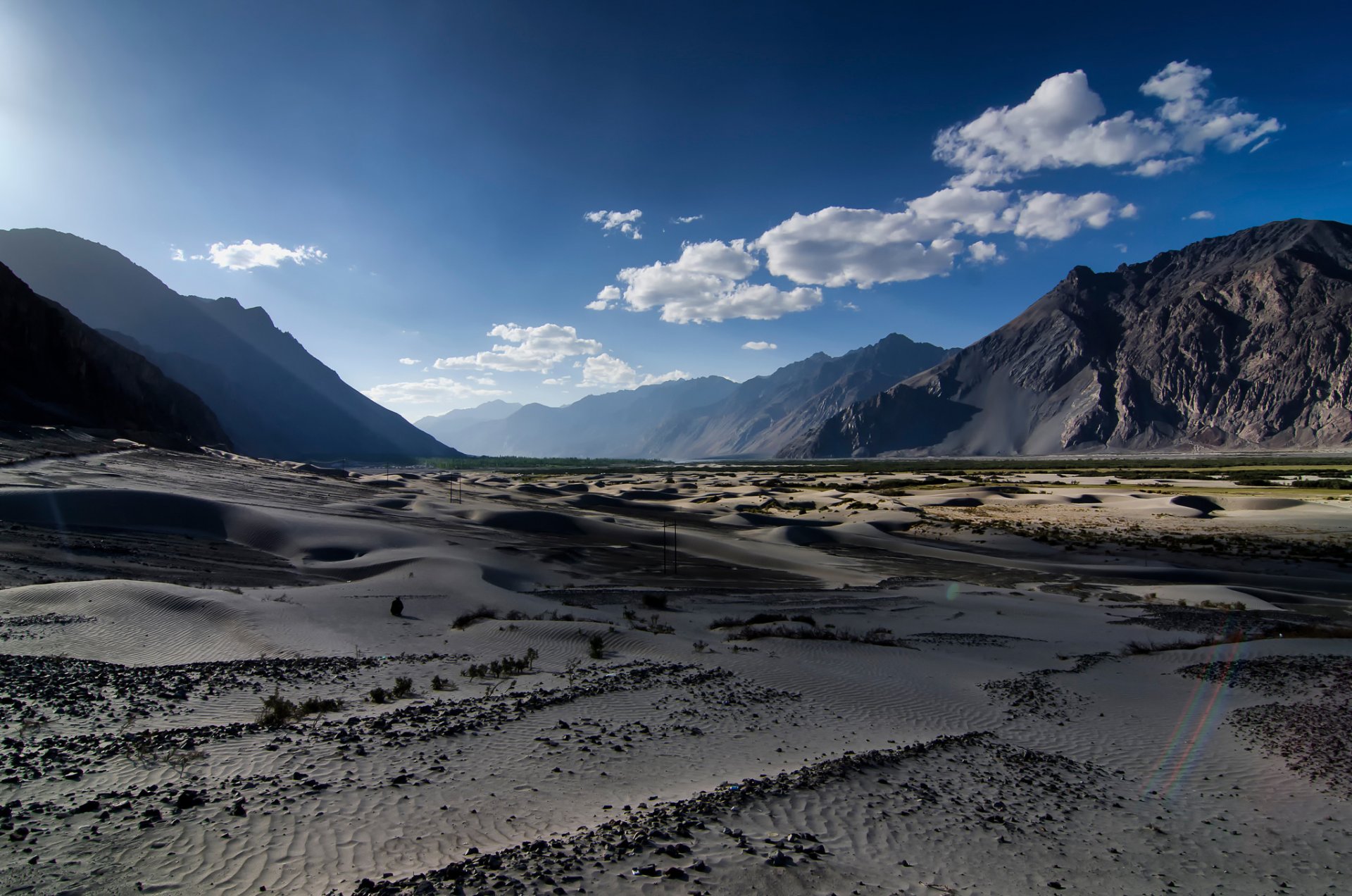 nubra dunas arena montañas