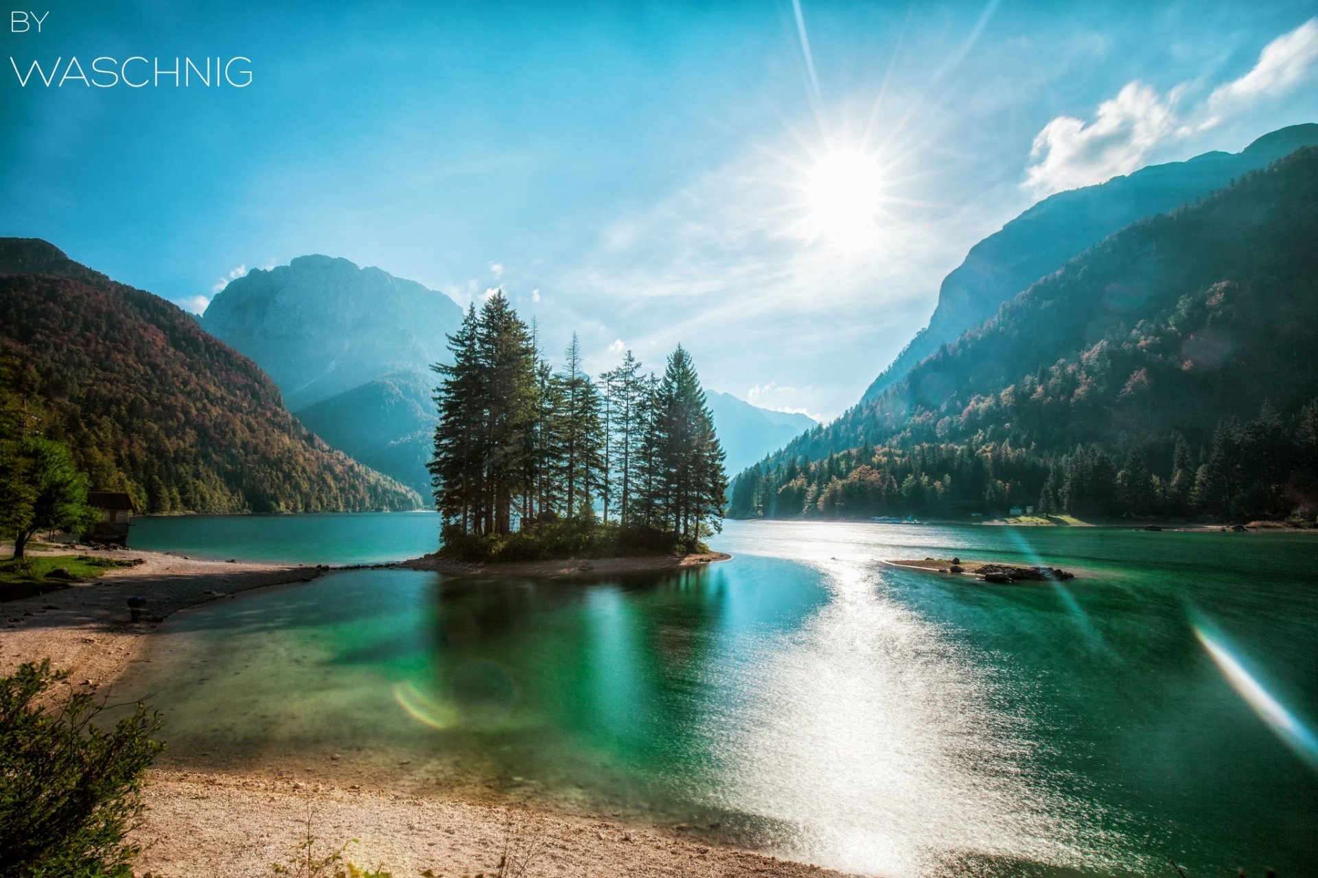 see berge wald bäume insel natur