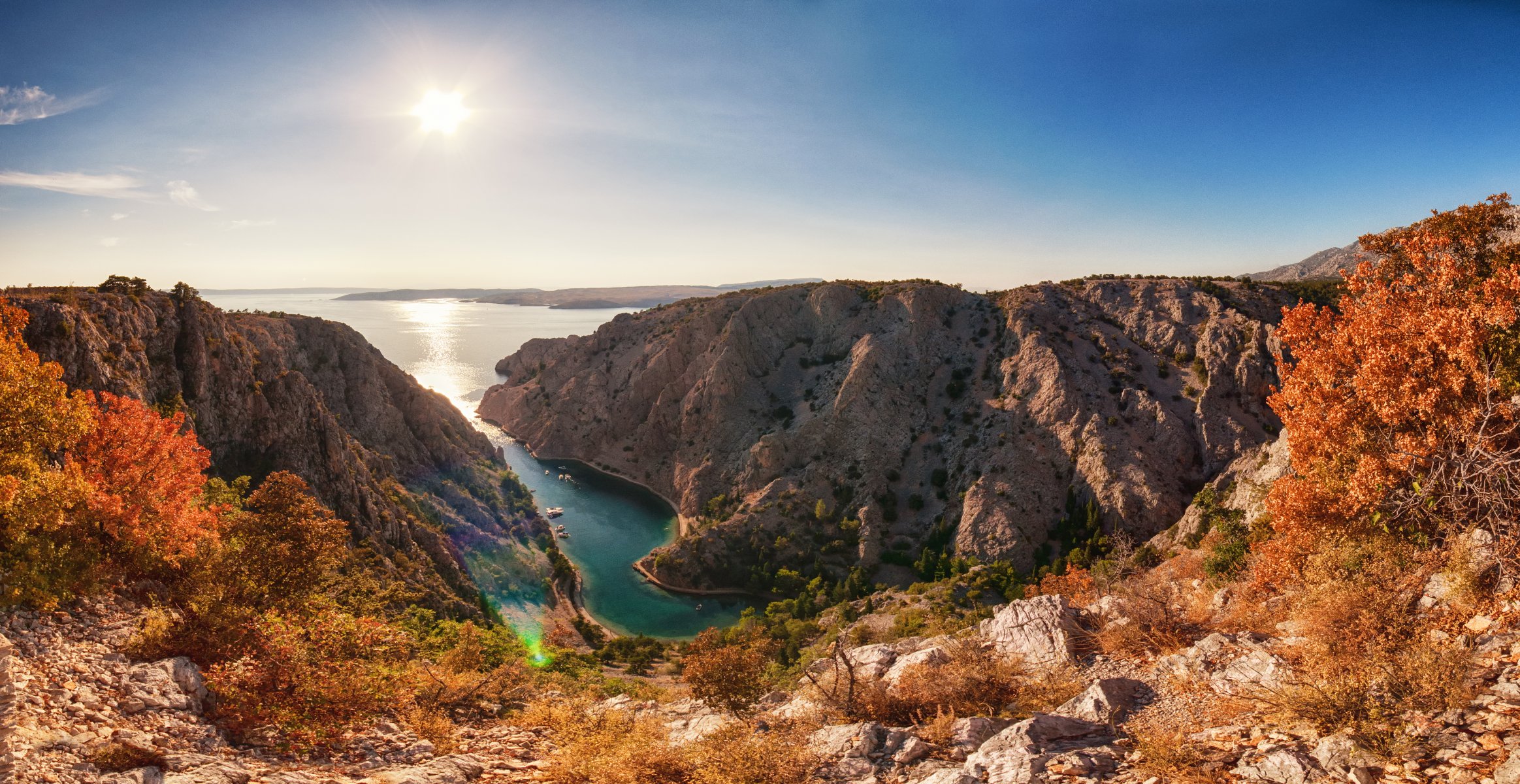 naturaleza croacia mar bahía panorama verano acantilados acantilado