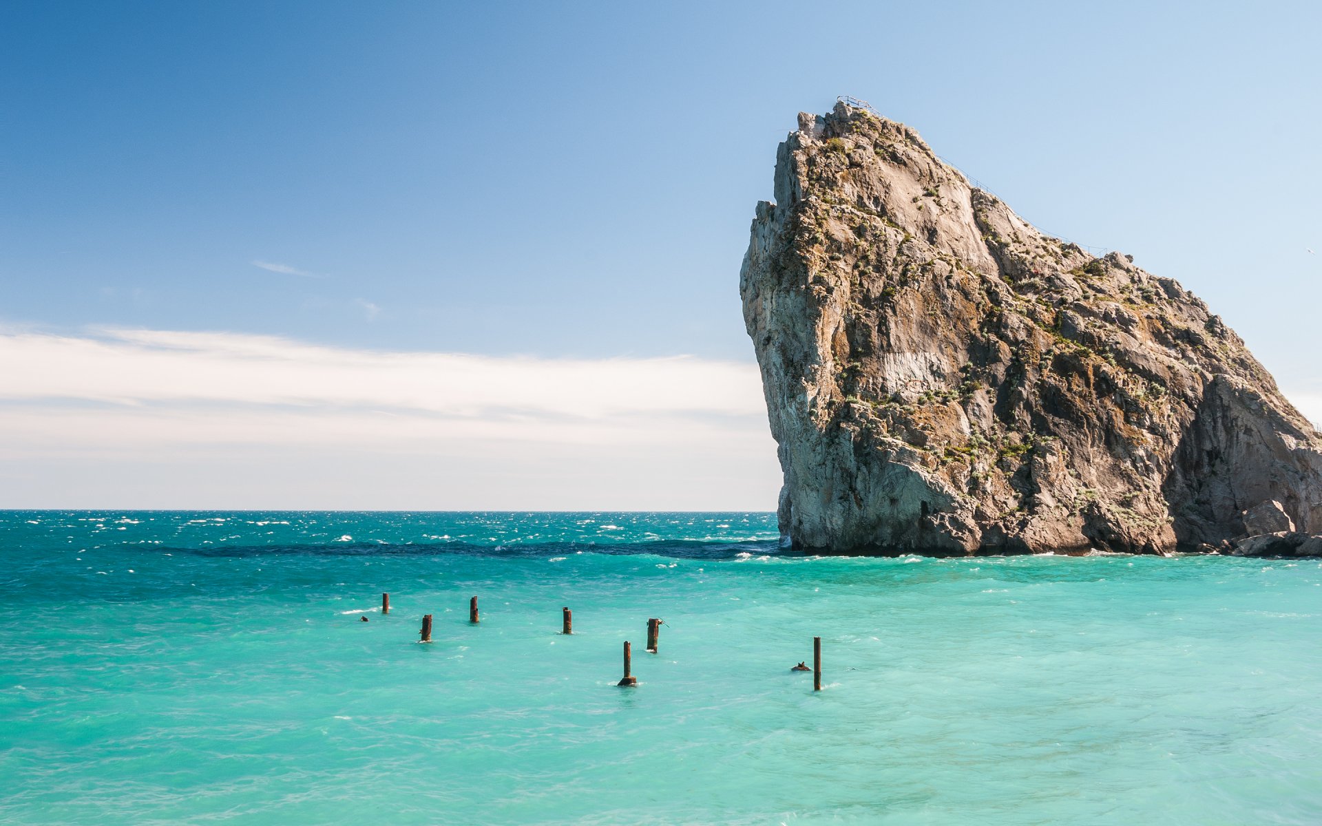 ukraine crimea simeiz city crimea sea rock summer black sea