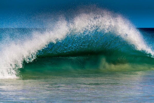 Blue sea wave and spray