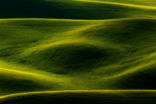 Super zielone wzgórza o świcie